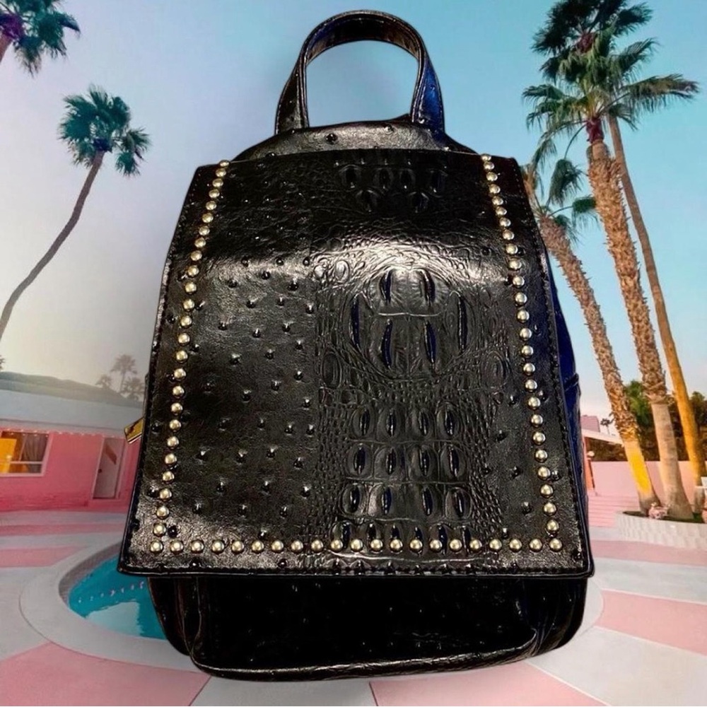 !NWOT Faux Croc Studded Mini Backpack w/ Wallet!!
